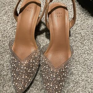 A New Day Women's Brown and Silver Embellished Flats